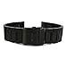 Watch Band Brushed Stainless Steel Strap 20mm Classic Wristband with Double Buckle Safety Lock Replacement Bracelet - Black