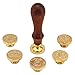 Yoption 6 Pcs Wax Seal Stamp Set, Romantic Rose Heart Flower Crown Sealing Wax Stamps Kit, Wooden Handle with Brass Head for Wedding Invitation Cards Christmas Gift