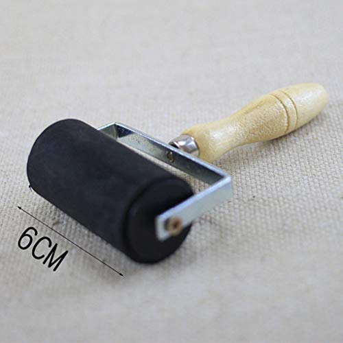 TopfireDirect Woodblock Deluxe Hard Rubber Brayer Roller Heavy Duty Steel Frame Children Art Craft Tool - Thumbnail 2