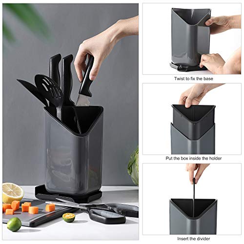 Extra Large and Gray Utensil Holder for Countertop CHASUNG Utensil