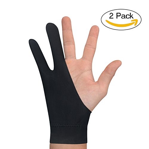 Colossal ship women s drawing tablet glove Artist Gloves with Two Fingers for Tablet Drawing Light Box, Graphic Tablet, Graphic Monitor and iPad Pro Pencil Oil Painting 2 pack