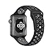 Apple Watch Sport Band, EloBeth for Apple Watch Nike Soft Silicone Quick Relelease Replacement Strap for Apple Watch Series 2 Nike+, for Apple Watch Nike Sport Band Black/Grey 42mm(Medium/Large)