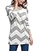 Allegra K Woman Zig-Zag Pattern Knitted Loose Tunic Shirt Grey White M
