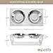 Petlo Raised Pet Feeder Bowls - Elevated Clear Acrylic Feeding Stand with Two Stainless Steel Food and Water Bowls for Small Dogs and Cats - By