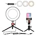 6 Selfie Ring Light with Tripod Stand for Live Stream,Makeup,Nugilla Led Desktop Ring Light,Mini LED Camera Light with Cell Phone Holder Desktop LED Lamp with 3 Light Modes & 11 Brightness Level.