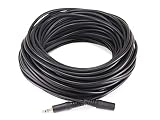 Monoprice 100652 75-Feet 3.5mm Stereo Plug/Jack M/F Cable, Black