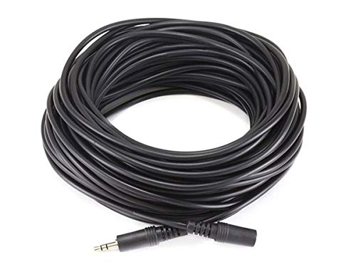 Monoprice 100652 75-Feet 3.5mm Stereo Plug/Jack M/F Cable, Black