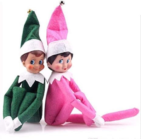 Cornelius Holt Elf on The Shelf Plush Dolls Green Boy and pink girl