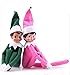 GooKit Elf Plush Dolls for Holiday New Year Christmas on The Shelf Gift Dolls Only (Pink Girl)