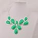 Jane Stone Fashion Gold Tone Bubble Collar Necklace Statement Chunky Jewelry for Women (S-emerald)