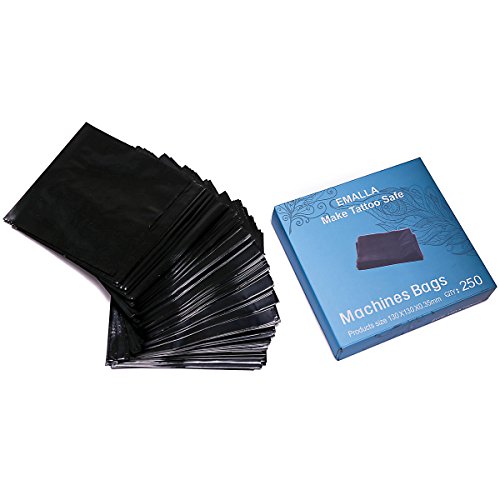 New Tattoo Machine Covers - 250PCS Disposable Black Tattoo Machine Sleeves Tattoo Machine Bags Plastic Sleeve for Tattoo Supplies, Tattoo Kits, Tattoo Machine Gun Accessories