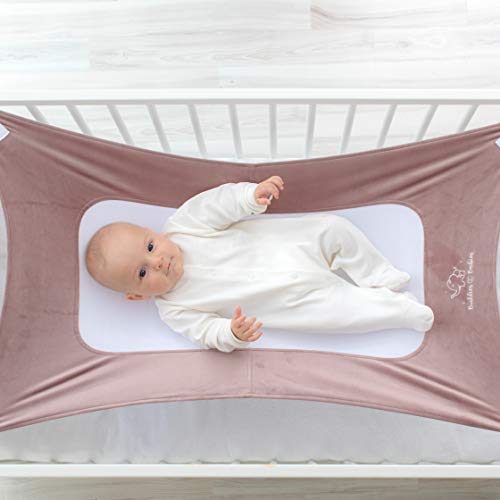 Buddies & Babies Baby Crib Hammock - Hanging Bed on Bassinet for Newborns - Mimics Womb - Best Portable Fabric Sleeping Cradle with Mesh Support and Adjustable Straps - Great Baby Shower Gift Pink