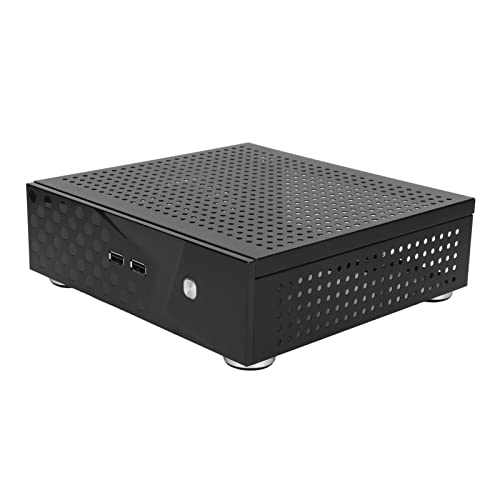 Mini-ITX Case, Desktop Computer Case Good Heat Dissipation Exquisite Compact Black Mini HTPC Case for Home Video Computer, Hotel Computers, etc