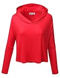 Doublju Women Lightweight Basic Designed Dolman Sleeve Active Hoodie Top