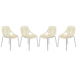 LeisureMod Asbury Modern Stackable Dining Chair Set