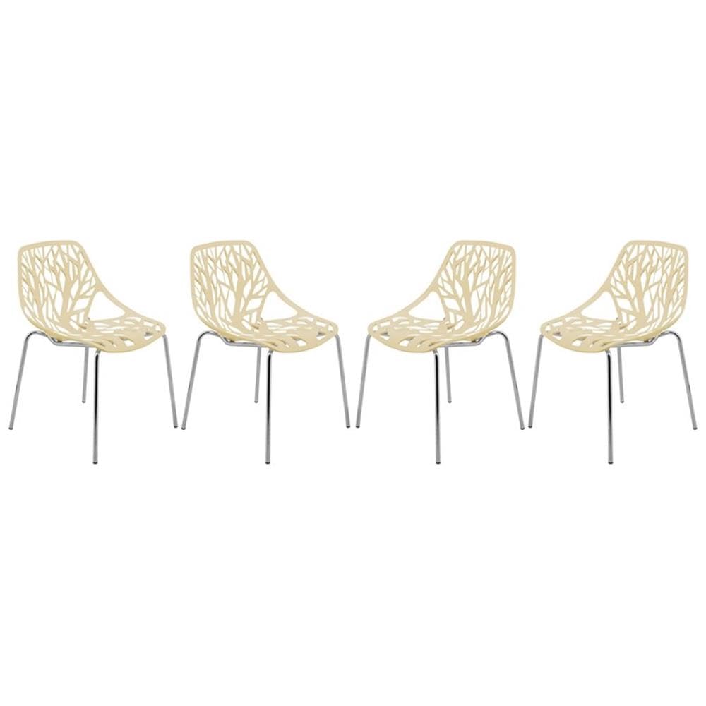 LeisureMod Asbury Modern Stackable Dining Chair Set