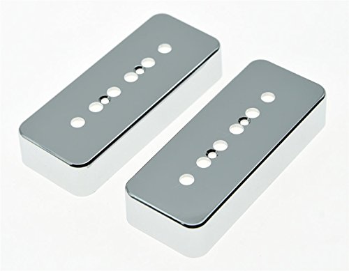 KAISH 2pcs Chrome 50mm Pole Plastic P90 Guitar Pickup Covers Soapbar Pickup Cover for Les Paul