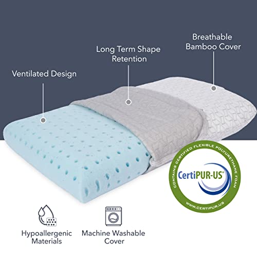 Vaverto Gel Memory Foam Pillow King Size Ventilated, Premium Bed