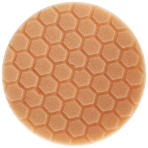 Chemical Guys BUFX_102HEX6 BUFX_102_HEX6 Almofada de corte mĂ©dia-pesada hexagonal, laranja (almofada de 16,5 cm feita para placas de suporte de 15,2 cm), 1 almofada incluĂda