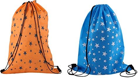 Demoda Printed Gift Bags/Haversack For Kids Birthday Party Return Gift - Pack of 24-12 Blue,12 Orange