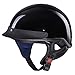 AHR Half Face Motorcycle Helmet DOT Approved Half Skull Cap Half Helmet for Bike Cruiser Chopper Run-C, Gloss Black, M