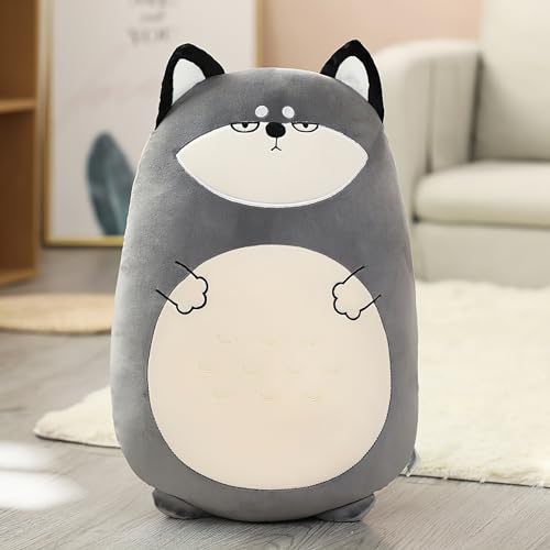 VYUSIT Husky Plush Toy, 23.6" Stuffed Kawaii Cartoon Sleep Hugging Pillow, Cuddly Dog Puppy Body Pillow for Kids Girls Birthday