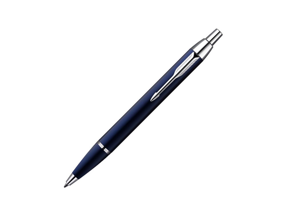 Parker IM Chrome Trim Retractable Ballpoint Pen with Medium Nib, Gift Boxed - Blue
