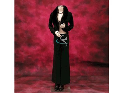 (JF-F01Sarm+BS-05) Display Female Body Form white jersey form with flexible arms & metal base
