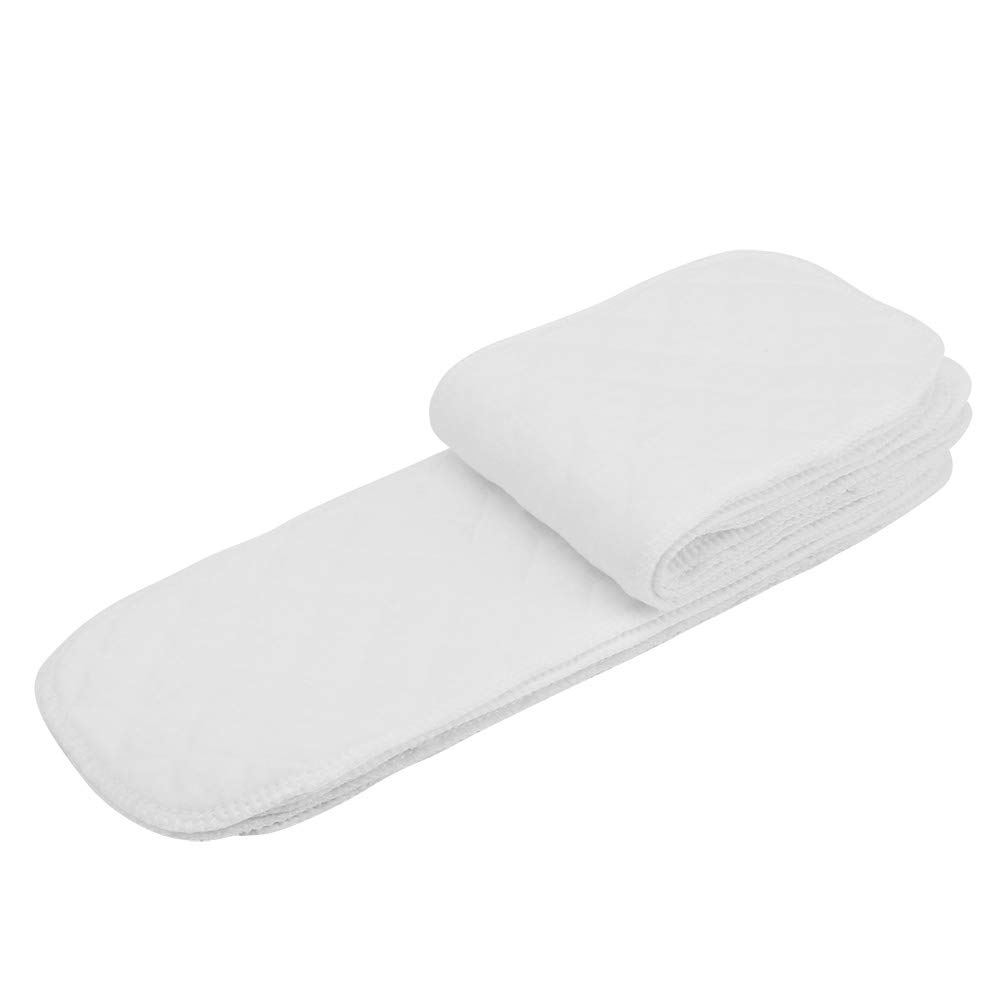 Cloth Diaper Liners, Soft Breathable Organic Cotton with Double Water Absorbency Reusable Diaper Liners Stitched Anti-Fray Three Layers for Newborns Toddlers Eco-Friendly