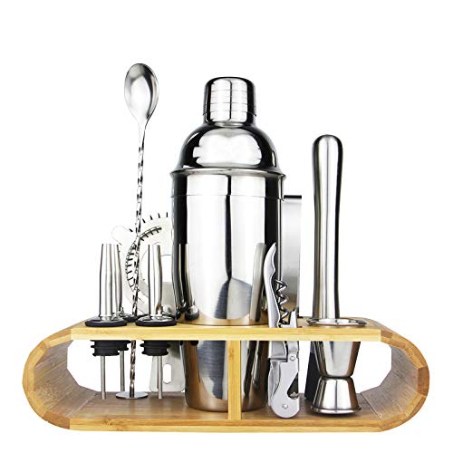 Cocktail Set, Bar Kit, 12 Sets Cocktail-Shaker, Eiszange, Eishammer, Eissieb, Weinöffner, Unzen Tasse, Barlöffel…