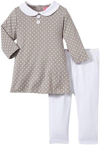 Isaac Mizrahi Baby-Girls Subtle Polka Dot Print Dress with Leggings, Multi, 0-3 Months