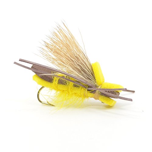 6 Foam Body Hopper Trout Fly Fishing Flies Assortment 6 Flies 3 Patterns Hook Size