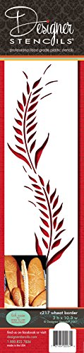 Designer Stencils C217 Wheat Cake Stencil, Beige/semi-transparent
