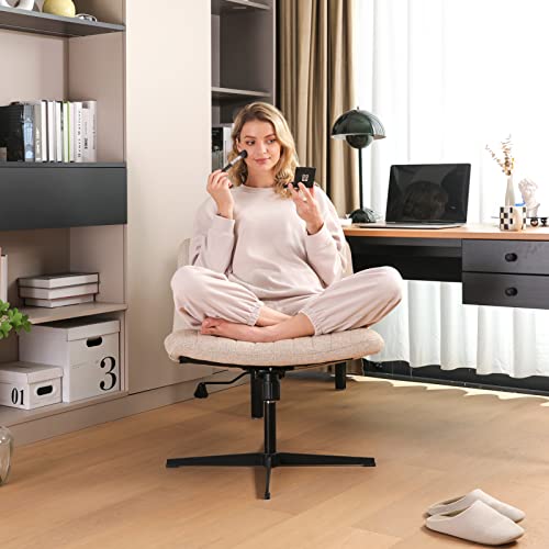 LEAGOO Armless Office Desk Chair, Fabric Padded, Height Adjustable Wide  Seat, Mid Back Ergonomic, Computer Tas