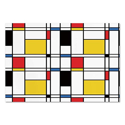 VAMIX Sticker [ Abstract Home Decor,Geometric Colorful Pattern Crossover Decorative Rectangle Frame Window Art Decorative, Self-Adhesive Vinyl Wallpaper/Removable Modern Decorating Wall