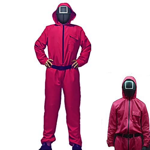 Squid Game Cosplay Jumpsuit with Mask Full Face Covering Cosplay