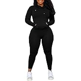 Nimsruc 2 Piece Outfits For Women Sweatsuits Sets Hooded Tracksuit Long Sleeve Pullover Jogger Sweat Pants Set