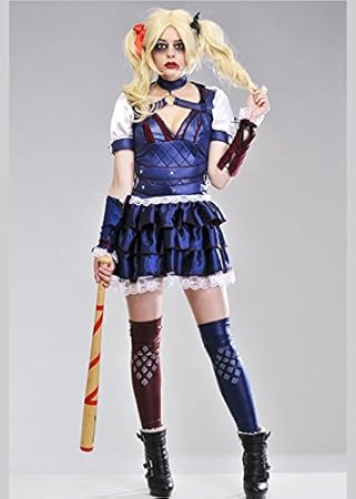 Magic Box Ladies Arkham City Harley Quinn Costume Xs Uk6 8 Amazon Fr Jeux Et Jouets