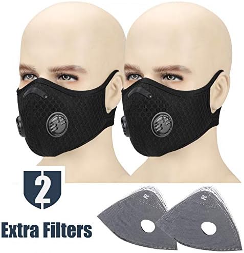 Cevapro Upgraded Dustproof Masks, Dust Mask with Extra N99 Activated Carbon Filter - Anti Pollution Mask Allergy PM 2.5 Half Face Masks for Biking Motorcycling Running