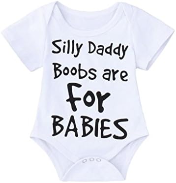 Baby Romper, Clearance! Quistal Newborn Boys Girls Clothes Letter Print Short Sleeve Jumpsuit Bodysuit (0-6 Months, White)