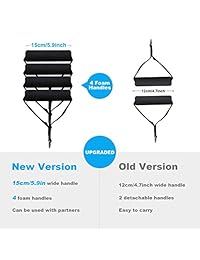 Mpow - Juego de 15 bandas de resistencia con 4 asas anchas