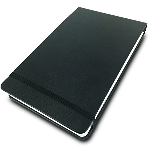 Watercolor Paint Sketchbook, Water and Dry Media Art Notepad, Heavyweight 220gsm Paper, No Bleed, Top Opening, 5" x 8.25", 100 Pages, Crafts, Materials, Black Hardcover Journal - SuperiorMaker