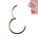 NewkeepsR 18G/16G/14G/12G/10G 316L Steel Nose Hoop Ring Earring Hinged Clicker Seamless Segment Helix Daith Cartilage Lip Piercing-6/7/8/9/10/11/13/14mm