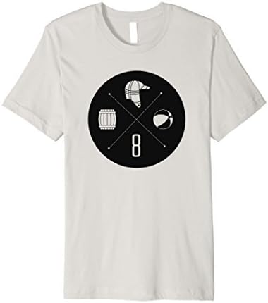 Mens El Ocho T-Shirt Small Silver