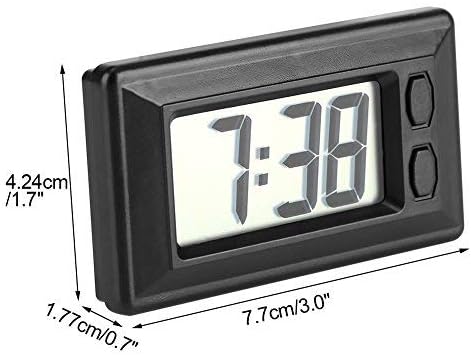Portable LCD Digital Clock with Date and Time Display, Electronic Table Desk Car Dashboard Clock with Calendar Function - Image 3
