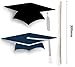 Glitter Graduation Photo Booth Props - 24Ct Party Supplies Decorations - Mortarboards Diplomas Ornaments