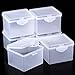 SATINIOR 6 Pack Clear Plastic Beads Storage Containers Box with Hinged Lid for Beads and More (3.85 x 3.46 x 2.75 Inch)