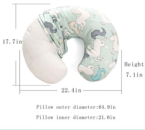 VERNASSA Nursing Pillow, Breastfeeding Baby Support Pillow| Newborn Infant Feeding Cushion | Portable for Travel (Grey Unicorn) - Thumbnail 7