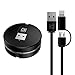 CAFELE Retractable Charging Cable, 2 in 1 8 Pin/Micro USB Portable Flexible Charging Cord Data Sync Cable for iPhone X 8 7 6s 6 Plus 5s 5 SE, Samsung S7 S6, Note, LG, Nexus, Nokia, Black, 3.3ft