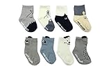 Petescilla Baby Boy Animal Fun Socks Non-Skid , S (0-2y), Combo 8-pack